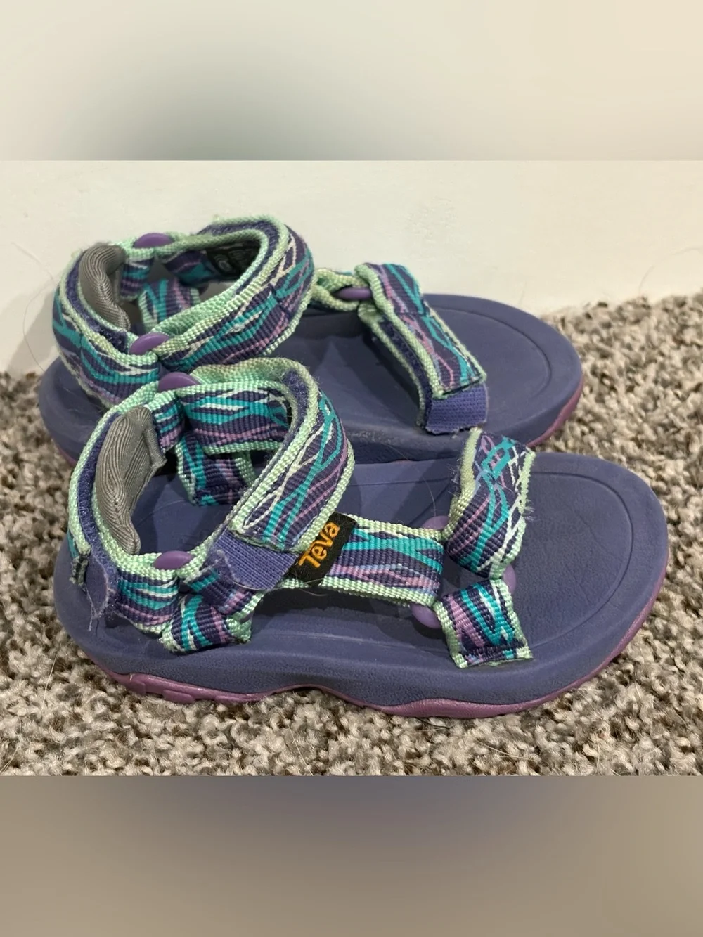 Teva Kids Purple, Teal & Mint Velcro Strappy Sandals Toddler Size 4c